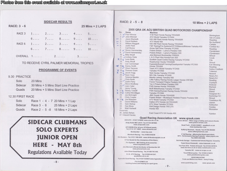 Event programme page