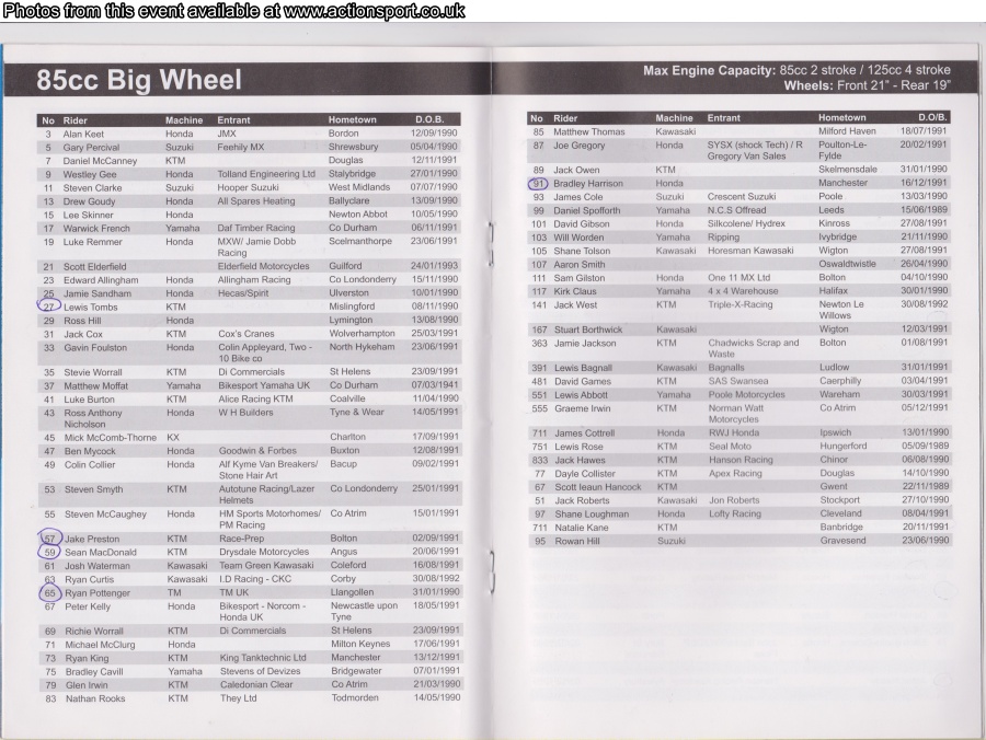 Event programme page