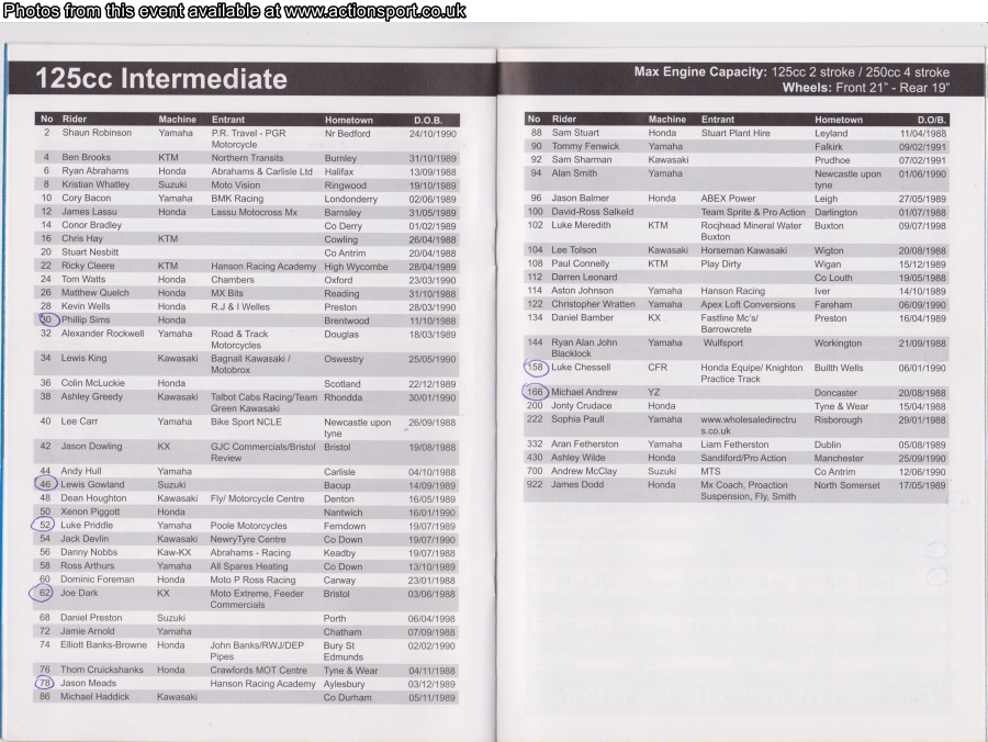 Event programme page