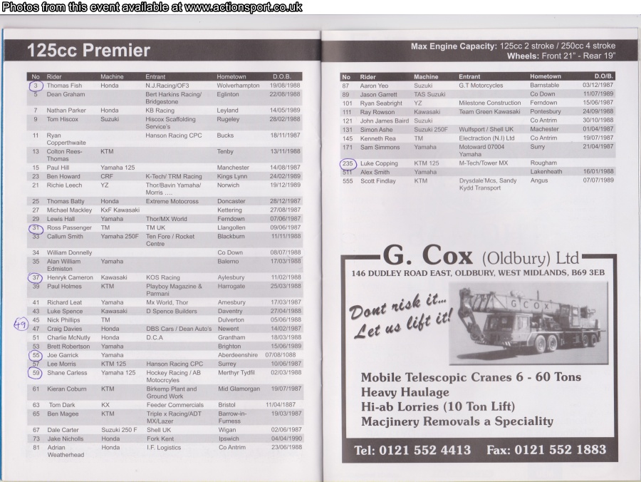 Event programme page