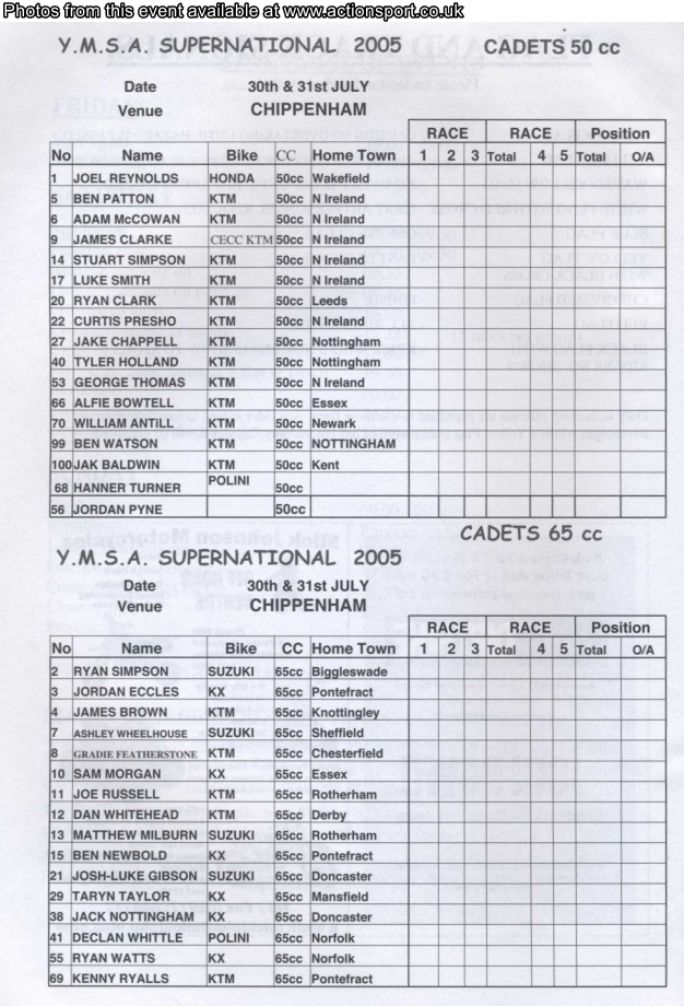 Event programme page