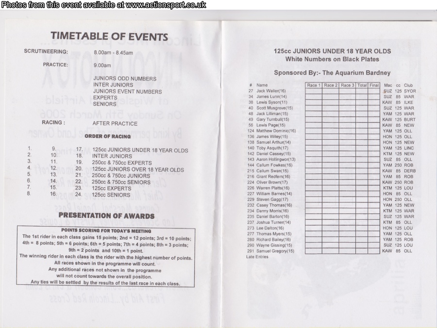 Event programme page