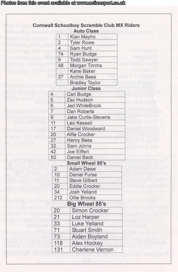 Event programme page