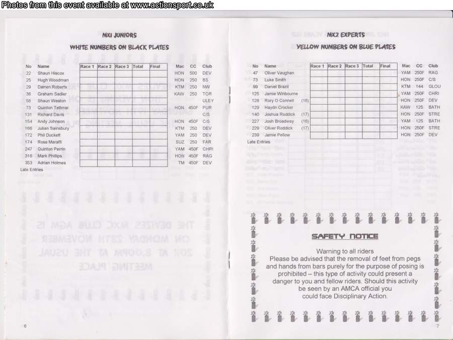 Event programme page