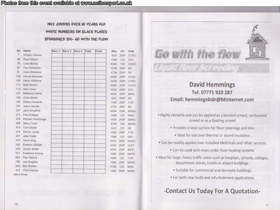 Event programme page