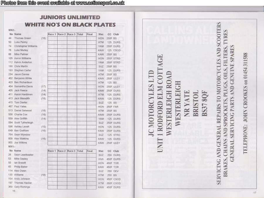 Event programme page