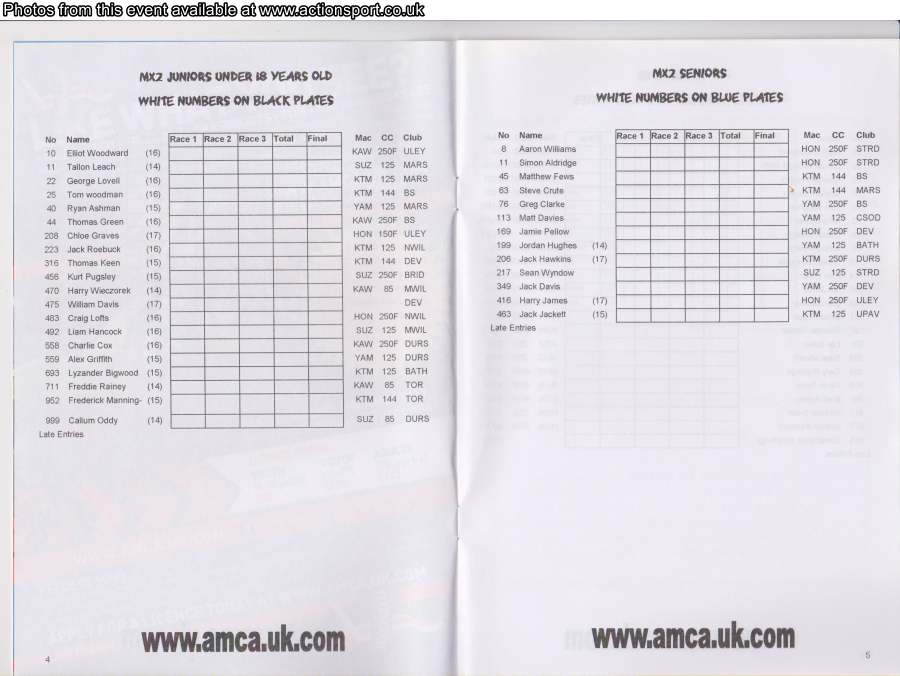 Event programme page