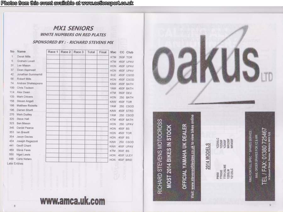 Event programme page