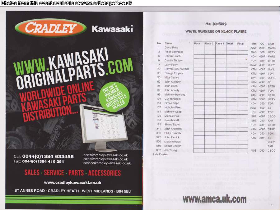 Event programme page