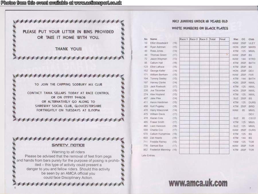 Event programme page