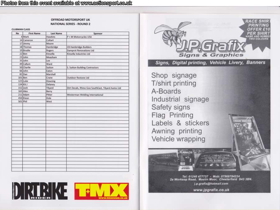 Event programme page