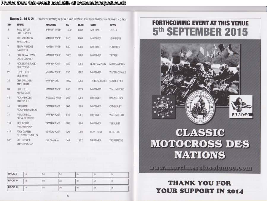 Event programme page