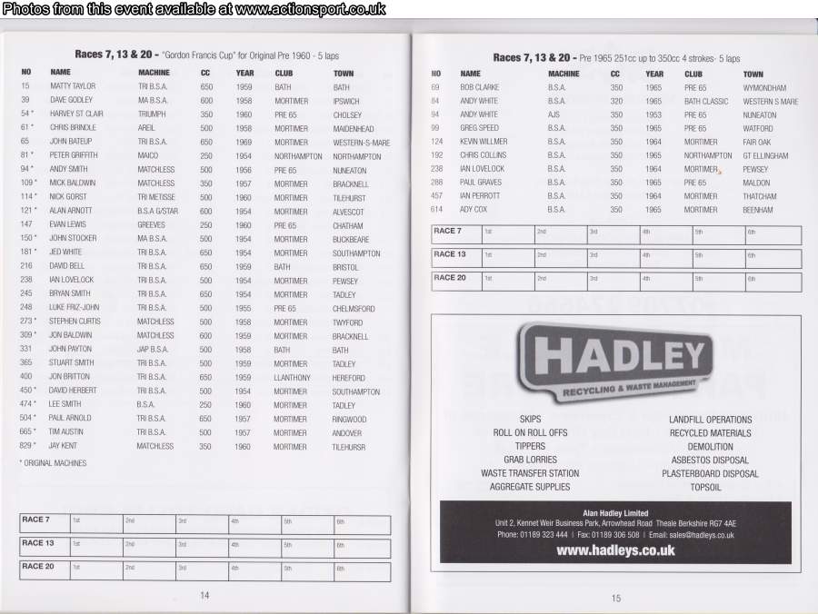 Event programme page