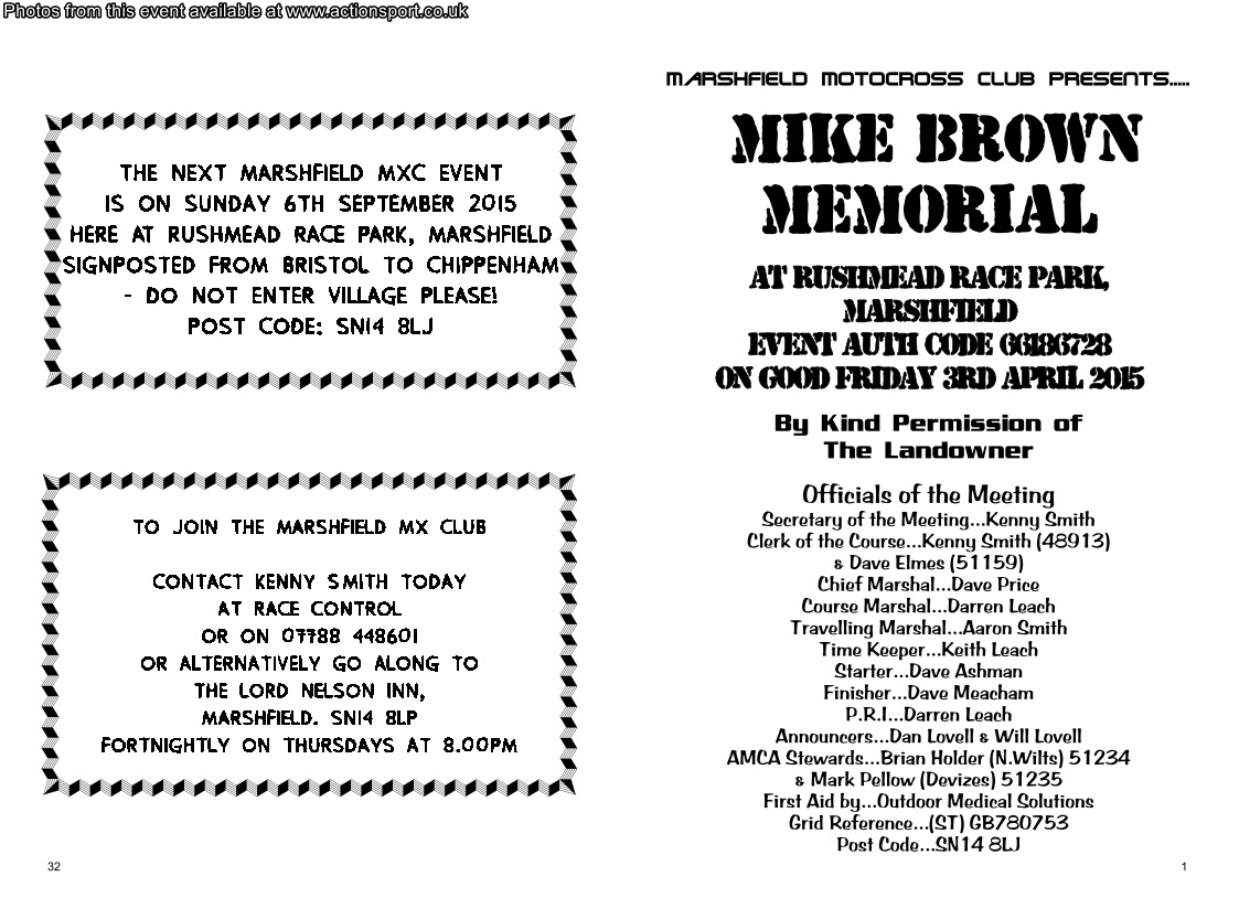 Event programme page