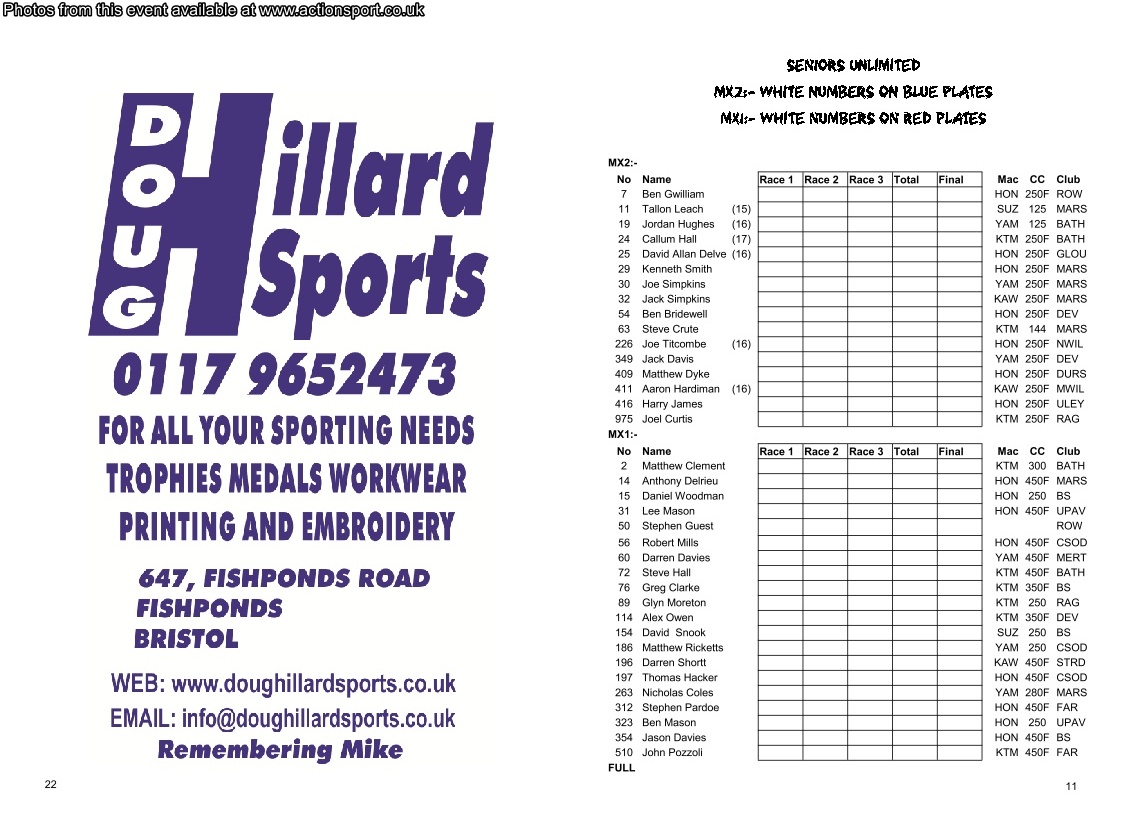 Event programme page