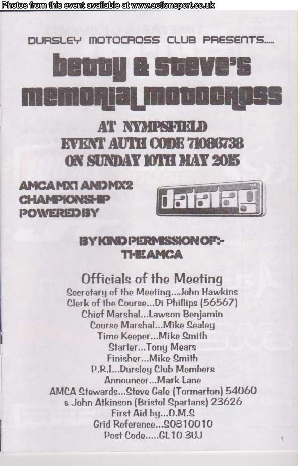 Event programme page