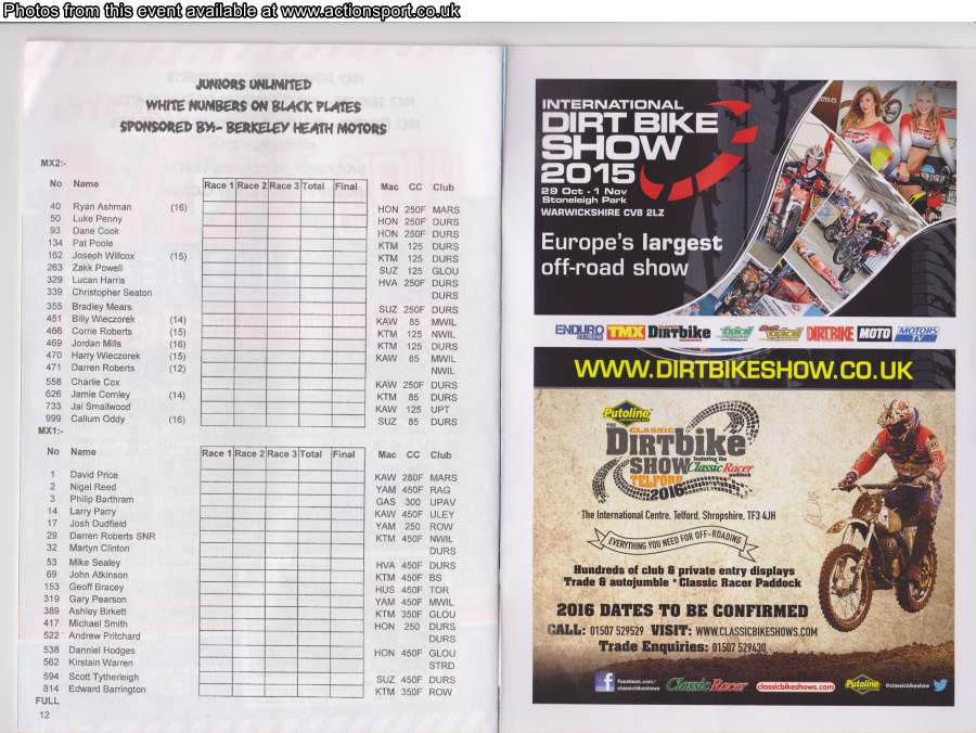 Event programme page