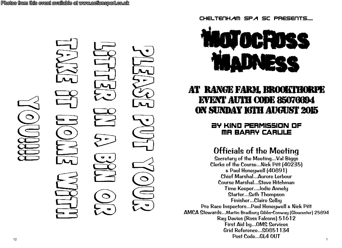 Event programme page