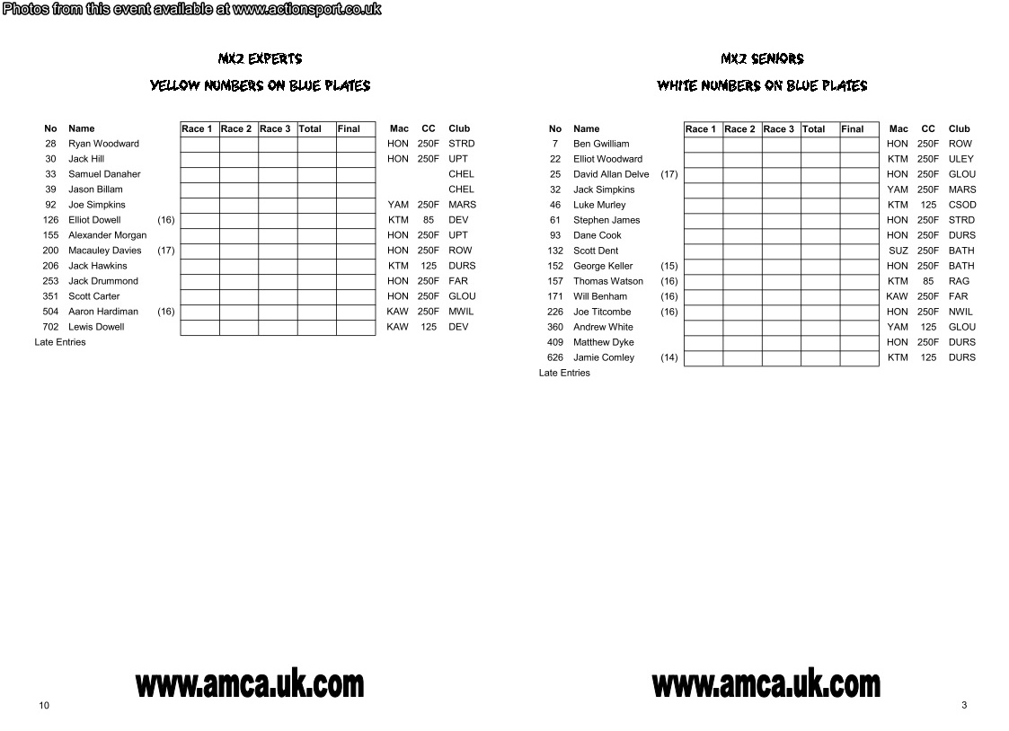 Event programme page