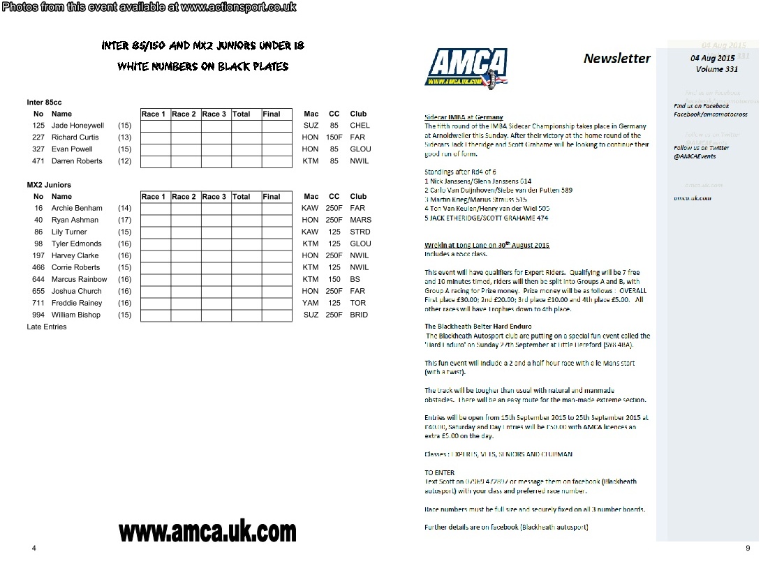 Event programme page