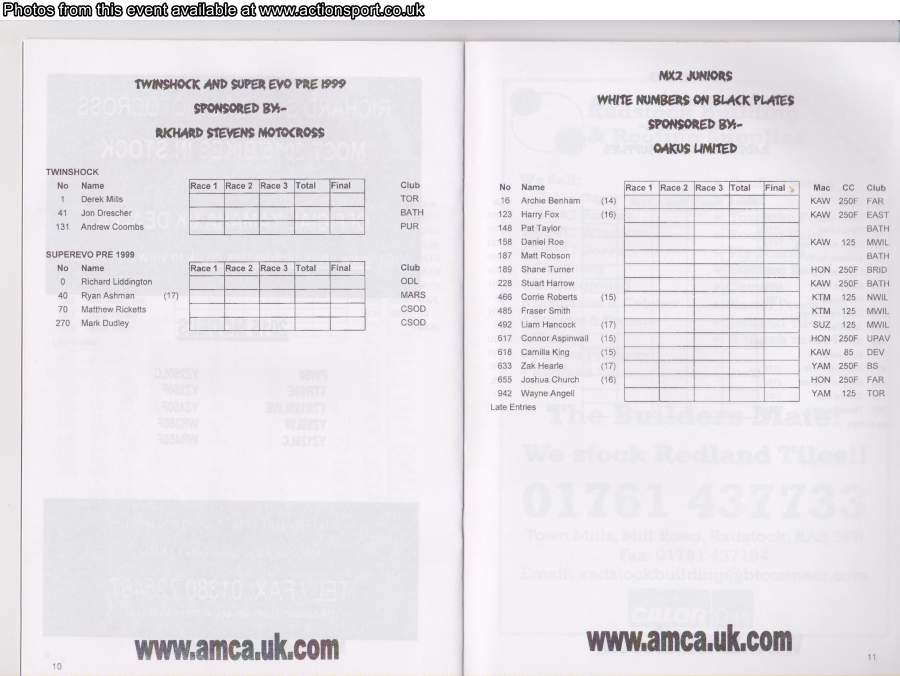 Event programme page