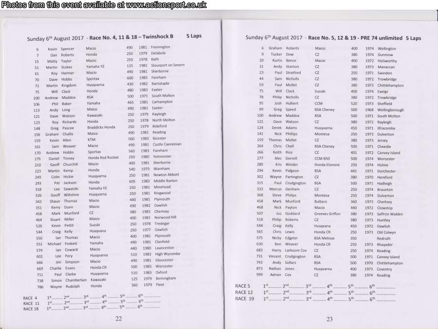 Event programme page