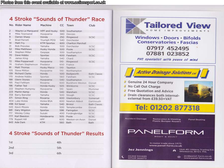 Event programme page